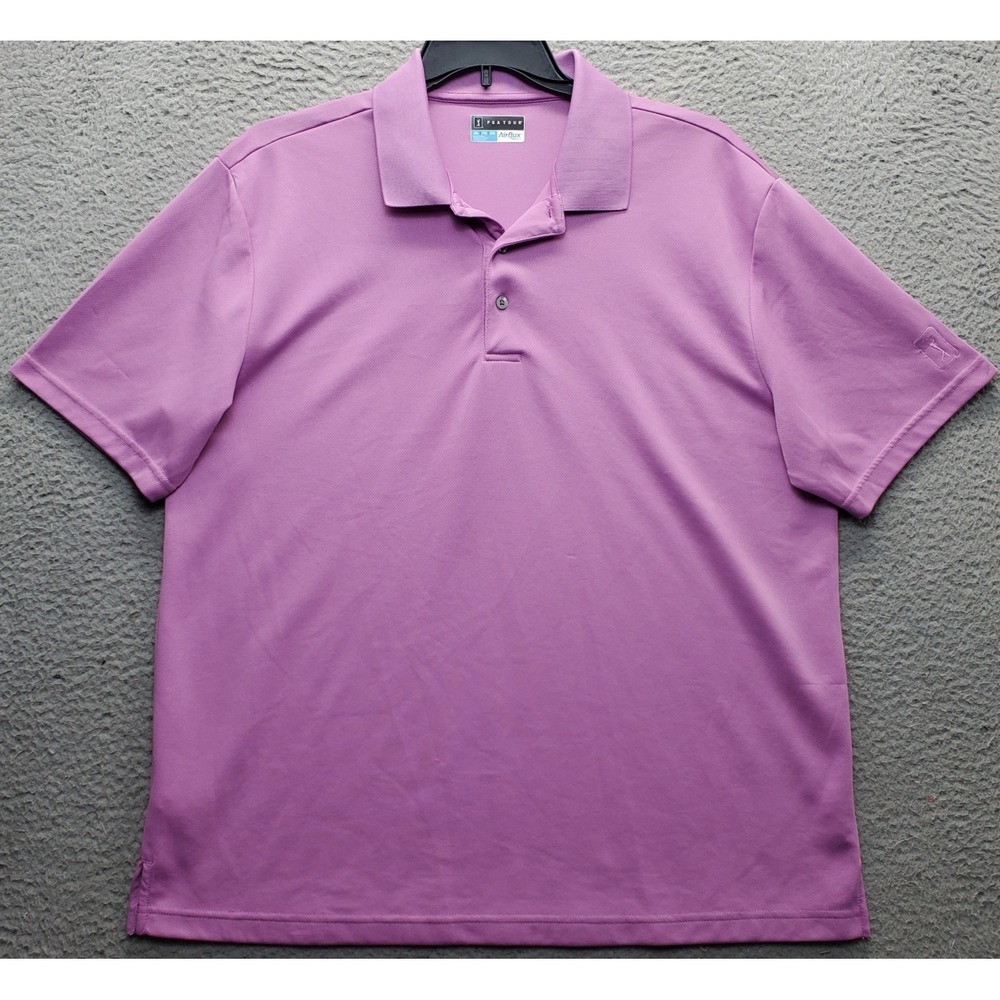 PGA TOUR AirFlux Polo Shirt Mens XL Purple Golf Short Sleeve Collared Popover